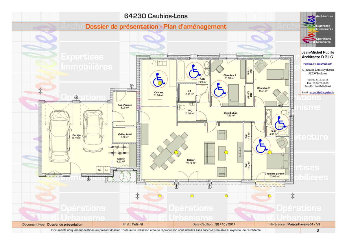 Maison passive MaisonPassive64, plan du Rez-de-Chauss&eacute;e
