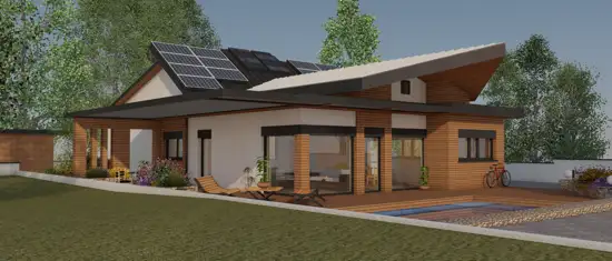 VillaEGDU, vue 3D du projet de maison passive